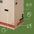 PACK AND MOVE - Pack and Move - Lot 60 Cartons Déménagement Premium - 40 X 40 X 60 Cm - Résistance 30 KG - Double Épaisseur - Poignées Renforcées - 3 Adhésifs Offerts - vignette