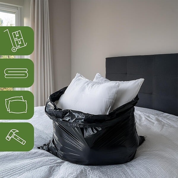 PACK AND MOVE - Pack and Move - Lot 10 Grands Sacs Poubelles Résistants Pour Déménagement - 120 L - Sacs Poubelles Pour Gros Volumes - large