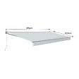 HAPPY GARDEN - Store banne SAULE 3,95 × 3m - Toile grise et structure grise - vignette
