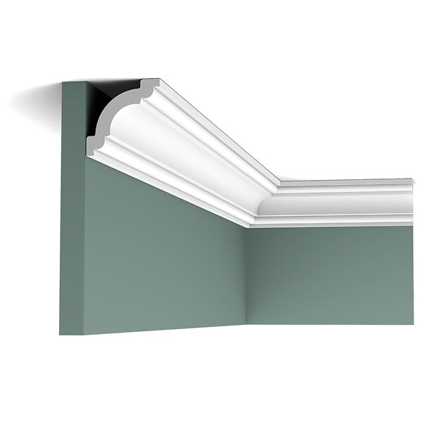 ORAC DECOR - CX124 Corniche plafond Orac Decor - 5x5x200cm (h x p x L) - moulure décorative polymère Pack 2 pièces - large