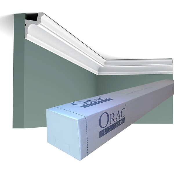 ORAC DECOR - C323 AUTOIRE corniche pour éclairage indirect Orac Decor - 5,5x4,2x200cm (h x p x L) - moulure décorative polyuréthane Pack 2 pièces - large