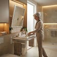 BEMETA - BEMETA HELP Miroir mural inclinable PMR 60 x 60cm - Acier - Blanc (301401044) - vignette