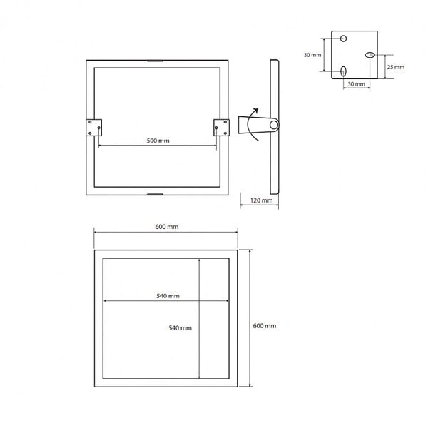BEMETA - BEMETA HELP Miroir mural inclinable PMR 60 x 60cm - Acier - Blanc (301401044) - large