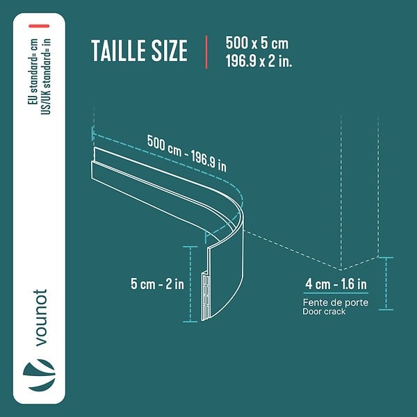 VOUNOT - Bas de porte isolant coupe froid 500 cm noir - large