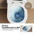 EMKE - EMKE WC Suspendu Sans Bride– Double Chasse 3,5/5 L, Design en D, Abattant Soft-Close, Céramique Blanche Brillante - vignette