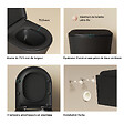 EMKE - EMKE WC Suspendu Sans Bride – Double Chasse 3,5/5 L, Abattant Frein de Chute, Céramique Noir Mat - vignette