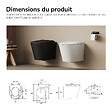 EMKE - EMKE WC Suspendu Sans Bride – Double Chasse 3,5/5 L, Abattant Frein de Chute, Céramique Noir Mat - vignette