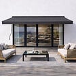 CONCEPT USINE - Store banne manuel 3,95 x 3 m en aluminium avec toile gris ADRO - vignette