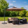 CONCEPT USINE - Parasol  marron déporté rond 2,95 x 2,95 m CAPRI - vignette
