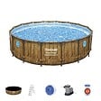 CONCEPT USINE - Piscine hors sol effet rotin brun 4,88x1,22 m HILO - vignette