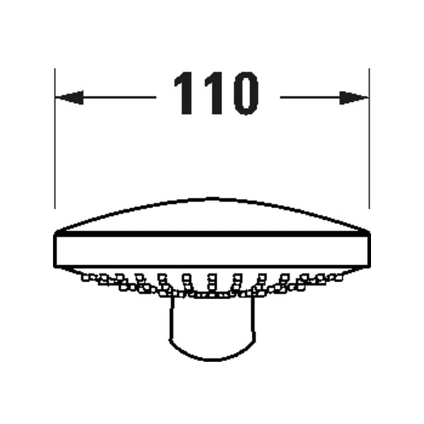 DURAVIT - Pommeau de douche Universal 11 cm 3 jets chromé blanc - large