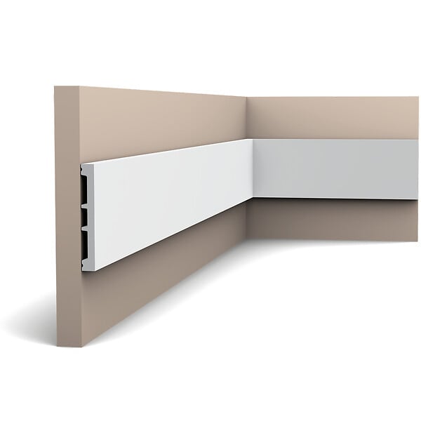 ORAC DECOR - SX163 Plinthe Orac Decor - 10x1,3x200cm (h x p x L) - plinthe décorative polymère Pack 2 pièces , A peindre - large