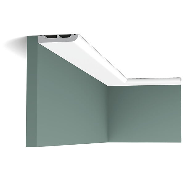 ORAC DECOR - SX183 CASCADE Plinthe Orac Decor 7,5x1,3x200cm (h x p x L) - plinthe décorative polymère Carton 8 pièces , RAL9003 - large