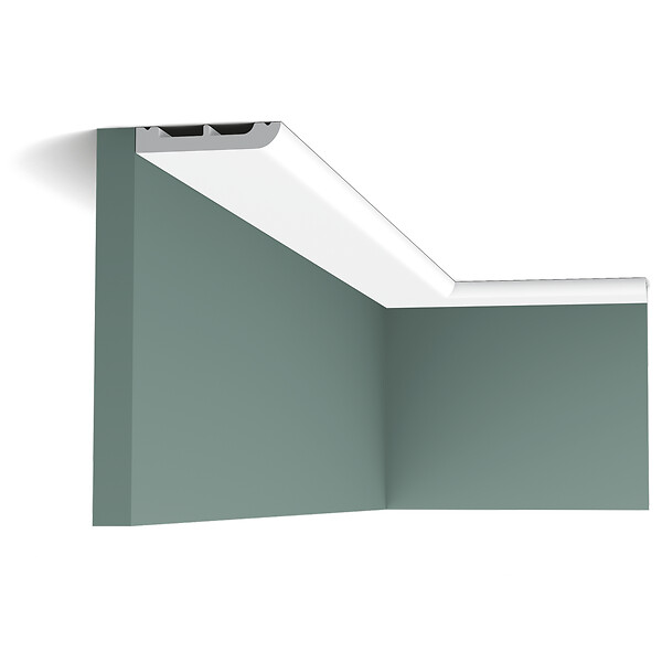 ORAC DECOR - SX183 CASCADE Plinthe Orac Decor 7,5x1,3x200cm (h x p x L) - plinthe décorative polymère A l'unité , RAL9003 - large