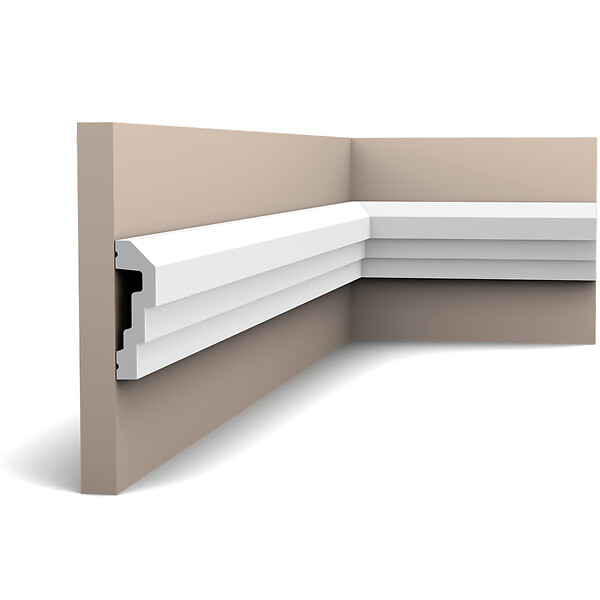 ORAC DECOR - P7070 Cimaise murale Orac Decor - 7,5x2x200cm (h x p x L) - moulure décorative polyuréthane Pack 2 pièces - large