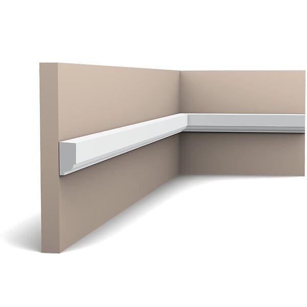 ORAC DECOR - P9050 Cimaise murale Orac Decor - 2,5x1,5x200cm (h x p x L) - moulure décorative polyuréthane Pack 2 pièces - large
