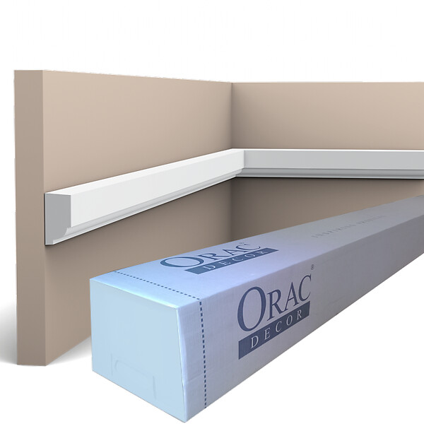ORAC DECOR - P9050 Cimaise murale Orac Decor - 2,5x1,5x200cm (h x p x L) - moulure décorative polyuréthane Pack 2 pièces - large