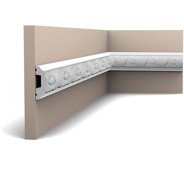 ORAC DECOR - P1020 Cimaise murale Orac Decor - 5x2,5x200cm (h x p x L) - moulure décorative polyuréthane Carton 8 pièces - large