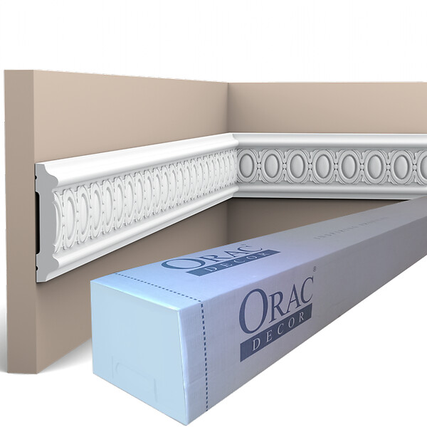 ORAC DECOR - P7030 Cimaise murale Orac Decor - 8,5x1,5x200cm (h x p x L) - moulure décorative polyuréthane Pack 2 pièces - large