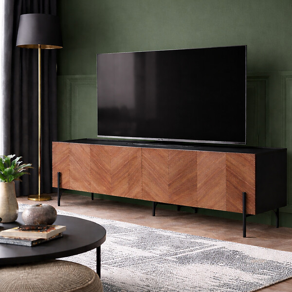 CONCEPT USINE - Meuble TV vintage avec placard SEQUOIA - large