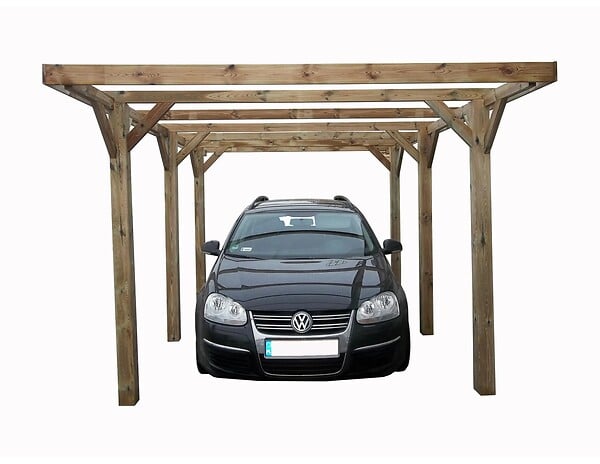 ALTANKA - Carport, abri de voiture  3.04x5.12 m - 15.56 m2 - couverture PVC  - CAR10PVCTR - large
