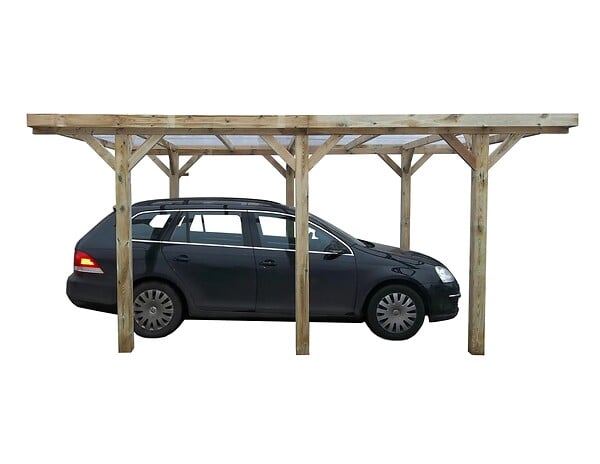ALTANKA - Carport, abri de voiture  3.04x5.12 m - 15.56 m2 - couverture PVC  - CAR10PVCTR - large