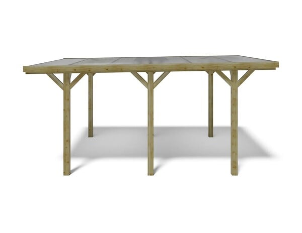 ALTANKA - Carport, abri de voiture  3.04x5.12 m - 15.56 m2 - couverture PVC  - CAR10PVCTR - large