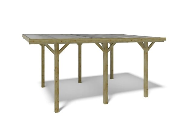 ALTANKA - Carport, abri de voiture  3.04x5.12 m - 15.56 m2 - couverture PVC  - CAR10PVCTR - large