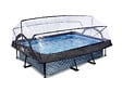 EXIT TOYS - Piscine tubulaire Stone rectangulaire 2,20 x 1,50 x 0,65 m avec dôme - Exit Toys - vignette
