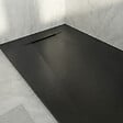 CERAMIA - Ceramia PixL 120x90 cm receveur de douche rectangulaire à poser en résine composite, surface effet pierre, noir (CERAPX12090B) - vignette