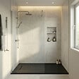 CERAMIA - Ceramia PixL 120x90 cm receveur de douche rectangulaire à poser en résine composite, surface effet pierre, noir (CERAPX12090B) - vignette