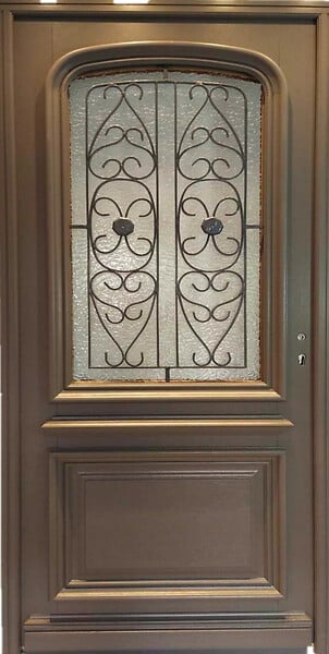 GD MENUISERIES - Porte d'entrée Bois Vitrée Adrien Gris Quartz, H215 x L90 cm Côte Tableau p. Gauche - large