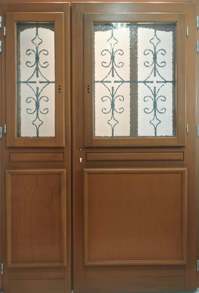 GD MENUISERIES - Porte d'entrée Bois Tiercée Vitrée Vauban H.215xl.130 cm Côtes Tableau p. Gauche - large