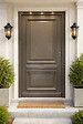 GD MENUISERIES - Porte d'entrée Bois Pleine Cassy Gris Quartz, H215 x L90 cm Côte Tableau p. Gauche - vignette