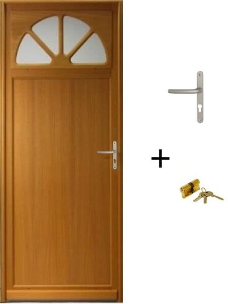 GD MENUISERIES - Porte De Service Bois Vitrée Pixos, H200 x L80 Côte Tableau, p.Gauche (Poignée, Barillet ref 01245F924) - large