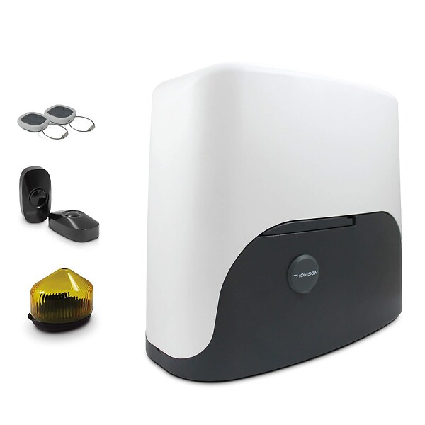 THOMSON - Kit motorisation pour portail coulissant - Thomson - 500044 - 1 motorisation Thomson + 1 kit de cremaillere de 6 metres + 1 kit wifi connecte + 1 digicode filaire - large