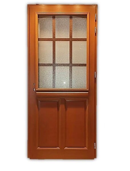 GD MENUISERIES - Porte d'entrée Bois Vitrée Alena, H215 x L80 cm Côte Tableau p.Gauche (Poignée, Barillet ref N158RPL -IN158RCI) - large
