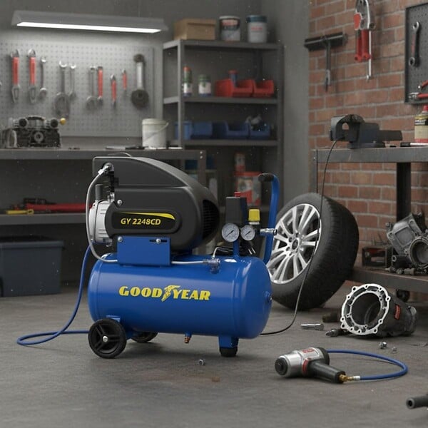 GOODYEAR - Compresseur d'air Silencieux 24 Litres 8 bar 2CV 1.5KW 115 PSI GOODYEAR - large