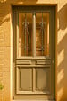 GD MENUISERIES - Porte d'entrée Bois Vitrée Baptiste Vert Gris Olive, H200 x L90 cm Côte Tableau p.Gauche - vignette