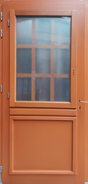 GD MENUISERIES - Porte d'entrée Bois Vitrée Marine, H215 x L80 cm Côte Tableau, p.Droit (Poignée, Barillet ref 010403RFP) - large