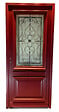 GD MENUISERIES - Porte d'entrée Bois Vitrée Canada Rouge pourpre, H215 x L90 cm Côte Tableau p.Droit - vignette