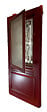 GD MENUISERIES - Porte d'entrée Bois Vitrée Canada Rouge pourpre, H215 x L90 cm Côte Tableau p.Droit - vignette