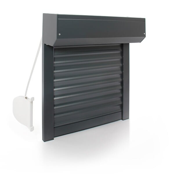 AVOSDIM - Volet roulant manuel a sangle Alu Gris Anthracite - L80 x H100 cm - Manoeuvre manuelle - Recoupable - large