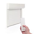AVOSDIM - Volet roulant electrique radio Alu Blanc - L120 x H155 cm - Motorise avec telecommande incluse - Recoupable - vignette