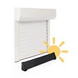 AVOSDIM - Volet roulant electrique solaire Alu Blanc - L240 x H215 cm - Autonome batterie et panneau solaire inclus - Recoupable - vignette