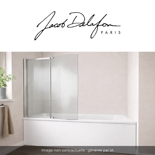 JACOB DELAFON - Tablier frontal baignoire rectangulaire + pare bain Installation en niche, blanc mat - large
