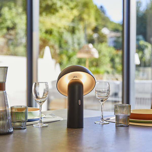LUMISKY - Lampe de table sans fil TOD Noir H28cm - large