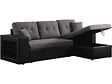 HABITAT ET JARDIN - Canapé d'angle convertible/réversible "Axel" - 3 places - Noir/Gris - vignette