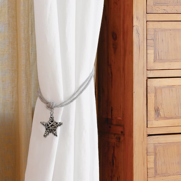 VCREATIONS - Embrasse etoile osier gris - large