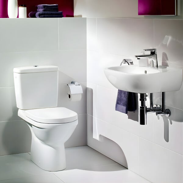VILLEROY ET BOCH - Combi Pack O.NOVO PLUS - Sortie horizontale - Blanc- Avec abattant Soft Close blanc - large